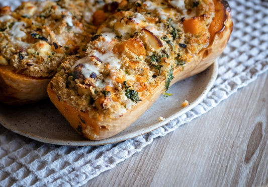 Barley Stuffed Butternut Squash