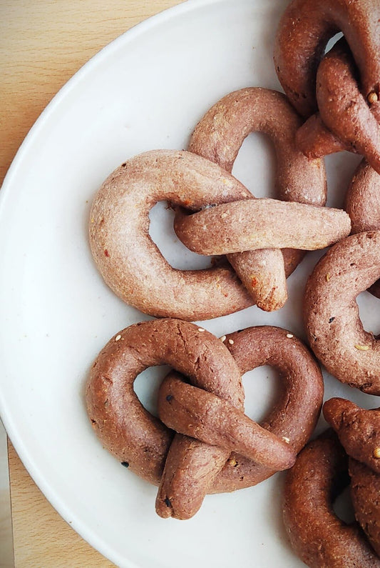 Seeded Soft Rye Pretzels